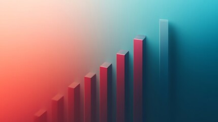Poster - Modern Abstract Growth Chart with Gradient Background and Bars