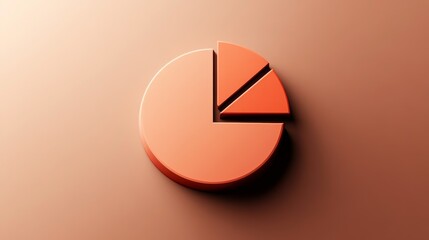 Aufkleber - Orange Pie Chart on Brown Background for Data Analysis and Presentation