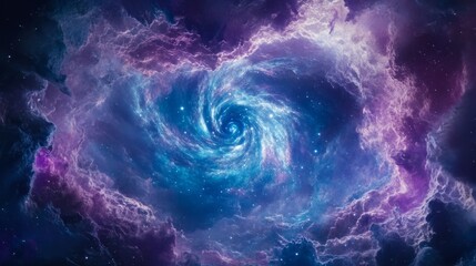 nebula spiraling toward a supernova, bright and colorful cosmic scene