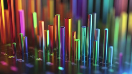 Aufkleber - Colorful Data Visualization with Vibrant Rectangles and Bars
