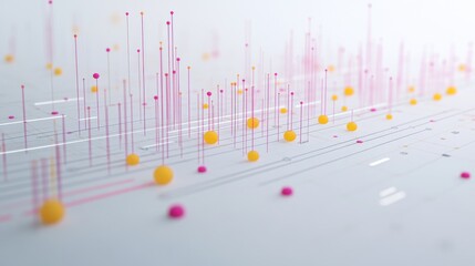 Leinwandbilder - Abstract Data Visualization with Colorful Dots and Lines Design