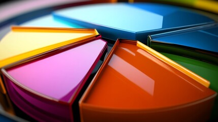 Fototapete - Colorful Geometric Shapes in Circular Arrangement for Design Use