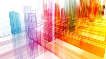Aufkleber - Colorful Abstract Lines and Shapes Creating a Dynamic Background
