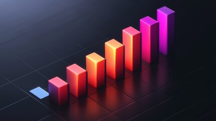 Leinwandbilder - Colorful Bar Graph Representing Growth and Progress in Business
