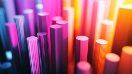 Fototapete - Colorful Abstract Vertical Lines with Soft Lighting Effects