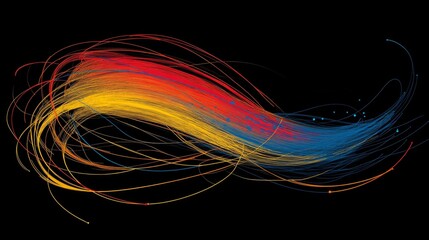 Poster - Colorful Digital Waves Flowing in Vivid Artistic Styles