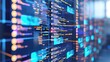 © Jolin - Cybersecurity expert analyzing network breach on large digital screen, lines of code and warning symbols visible, map of interconnected servers highlighting telecom system vulnerability.