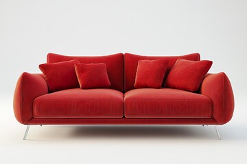 Wall Mural - red leather sofa