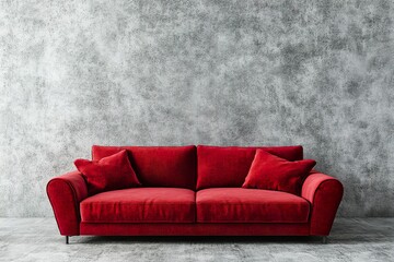 Wall Mural - red leather sofa