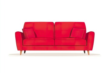 Wall Mural - red leather sofa