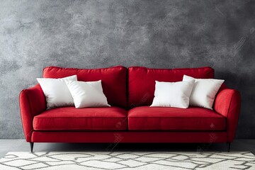 Wall Mural - red leather sofa