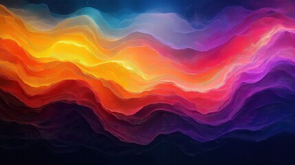 Wall Mural - A colorful wave with a blue background