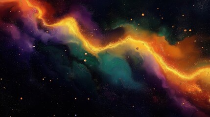 Wall Mural - A colorful line of stars in the sky