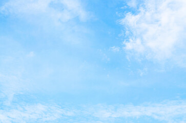 Wall Mural - Summer blue sky cloud gradient light white background. Beauty clear cloudy in sunshine calm bright winter air bacground.
