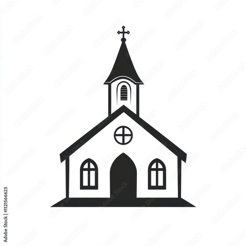 Traditional christmas illustrations black and white religious