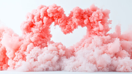 Wall Mural - Pink cloud arch forming a heart shape, entrance to heaven