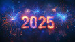 © Petruta - Vibrant fireworks illuminate the 2025 New Year celebration against a starry night backdrop.
