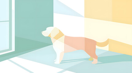 Wall Mural - Artistic illustration of a dog in soft colors