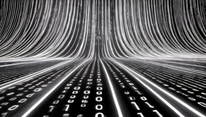 binary digital code, computer generated seamless loop abstract motion background