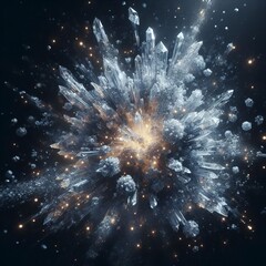Wall Mural - 147 X Ray Crystal Splatter A splatter that forms a mass of glowi