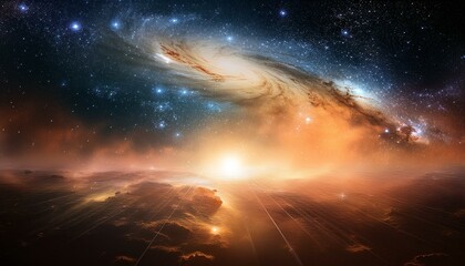 vastness of space concept: fantasy, science and galaxy background