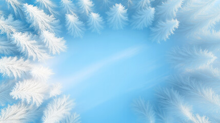 Naklejka na meble Frosted trees create a serene winter landscape in blue