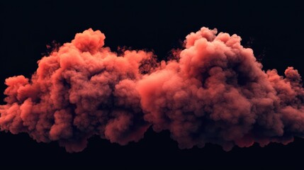 Aufkleber - Dramatic red smoke clouds billowing against a dark background perfect for creative design and atmospheric visuals