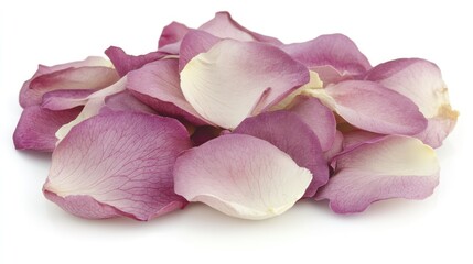 Aufkleber - Delicate pink and white rose petals beautifully arranged on a clean white background ideal for floral design and romantic themes