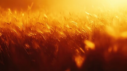 Fototapete - Serene warm golden hour meadow with yellow flowers softly illuminated by sunset creating a tranquil spring summer nature atmosphere