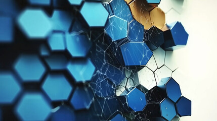 Blue hexagon background