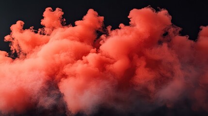 Fototapete - Vibrant red smoke billowing against a dark background creating a dramatic and captivating visual atmosphere