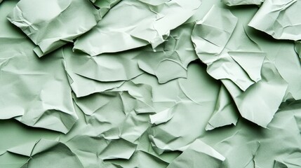 Poster - Crumpled kraft paper texture in soothing beige and green tones ideal for mockups and backgrounds with ample copy space for text