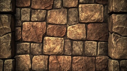 Leinwandbilder - Textured stone wall background with earthy tones and rough surfaces ideal for architectural or design projects