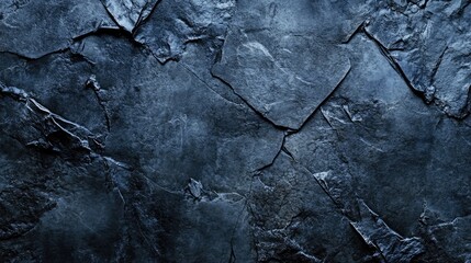 Leinwandbilder - Dark rough stone texture with layered cracks and uneven surfaces for backgrounds and design projects