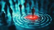 © AImmersive Imagery - Target customer concept focusing on data exchange and relationship management in marketing strategies for customer centric approaches.