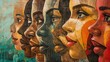 © ahmad zaenal - Colorful mural depicting diverse women's faces in profile.