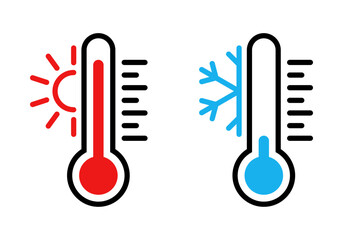 Wall Mural - thermometer with sun and snowflake icon