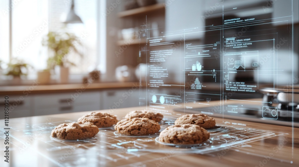 Cookies Interface Ilustración de Stock Modern Digital Cookie Recipe Interface: Sleek ...