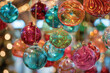 © AlfredoGiordano - close up horizontal colorful shiny transparent christmas balls decoration hanging