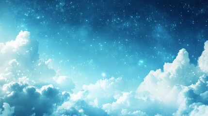 Wall Mural - Ethereal Cloudscape with Starry Sky
