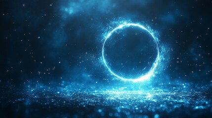 Wall Mural - Mystical Glowing Circle in Space