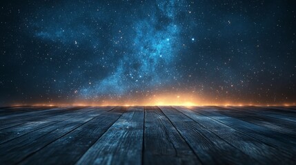 Wall Mural - Starlit Sky Above Wooden Platform
