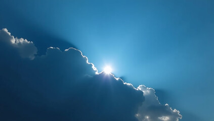 dark clouds cover bright blue sun clear