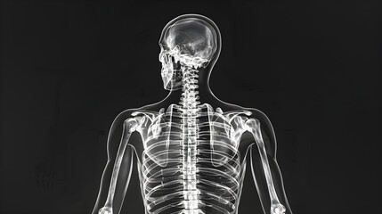 Wall Mural - Monochromatic Display of Human Anatomy using X-ray Imaging Technology