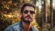 © mahamad - A handsome man posing outdoors in a portrait styled with a retro vintage Instagram filter.