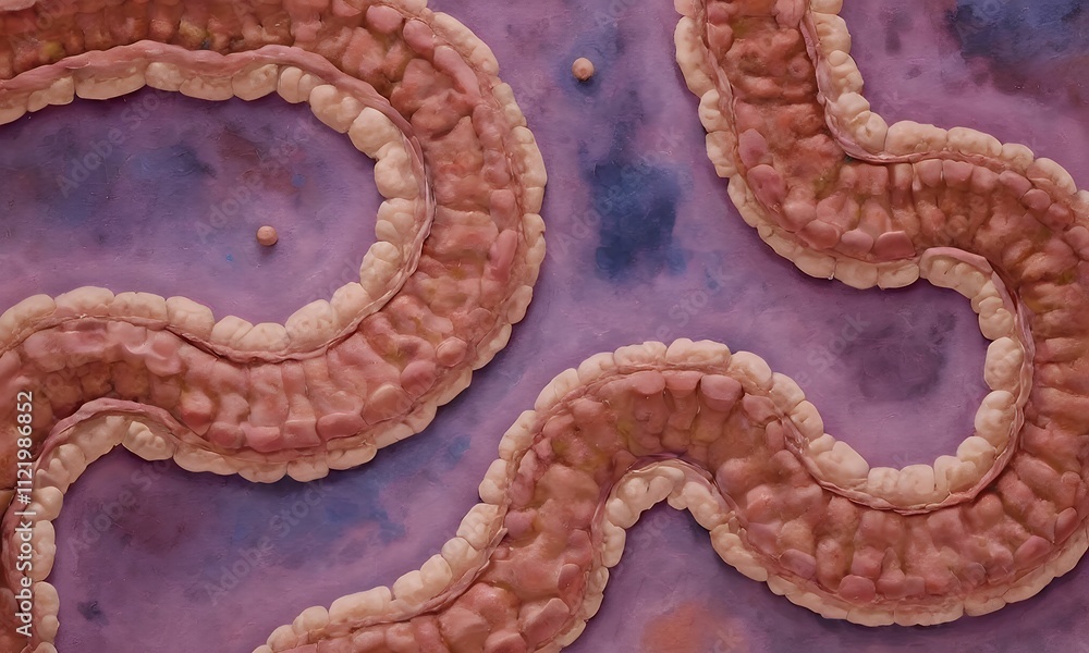 Ilustración de Stock Celiac Disease or coeliac disease as an intestine ...