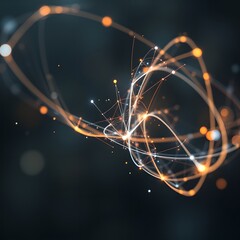 Canvas Print - luminous interconnected particles