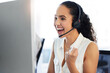 © peopleimages.com - Success, deal or excited woman in call center for bonus prize, online solution or good news. Achievement, wow or happy agent on computer with smile, telemarketing target or sales goal in insurance
