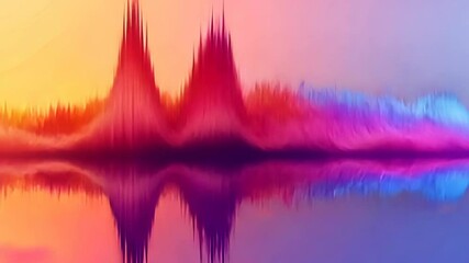 Wall Mural - vibrant abstract landscape: a symphony of colors reflected in still waters