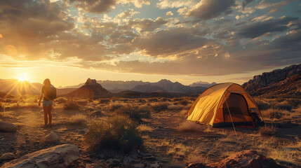 Wall Mural - Desert camping